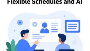 Футуристическая иллюстрация технологий искусственного интеллекта для гибких графиков микрозаймов в Супермаркет Кредитов
